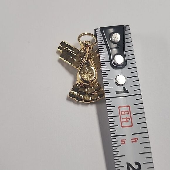 Vintage Clear Rhinestone Guardian Angel Gold Tone Lapel Pin - Picture 4 of 4